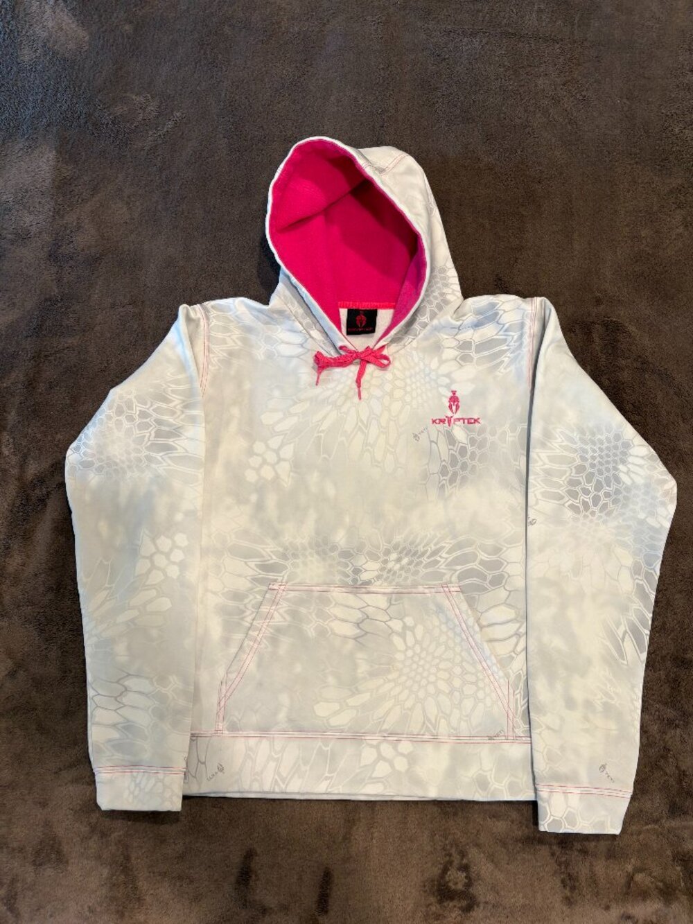 Kryptek Women’s Zenobia Hoodie Yeti Camo Fleece Lined Pink Accents Size L